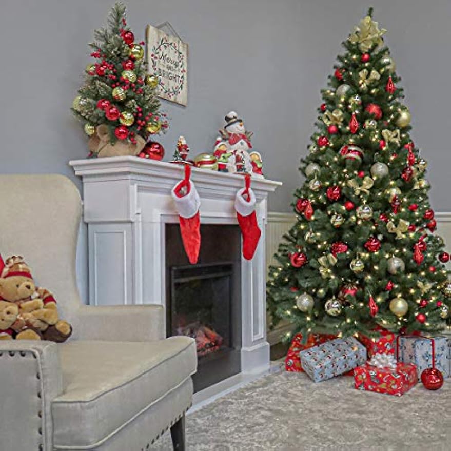 National Tree Company Artificial Full Christmas Tree, Green, North Valley Spruce, Includes Stand, 7.5 Feet