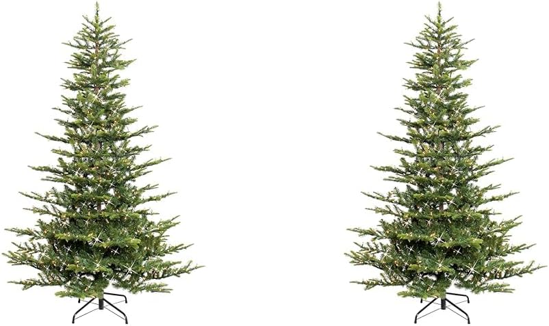 Puleo International 6.5 Foot Pre-Lit Aspen Fir Artificial Christmas Tree with 500 UL Listed Clear Lights, Green