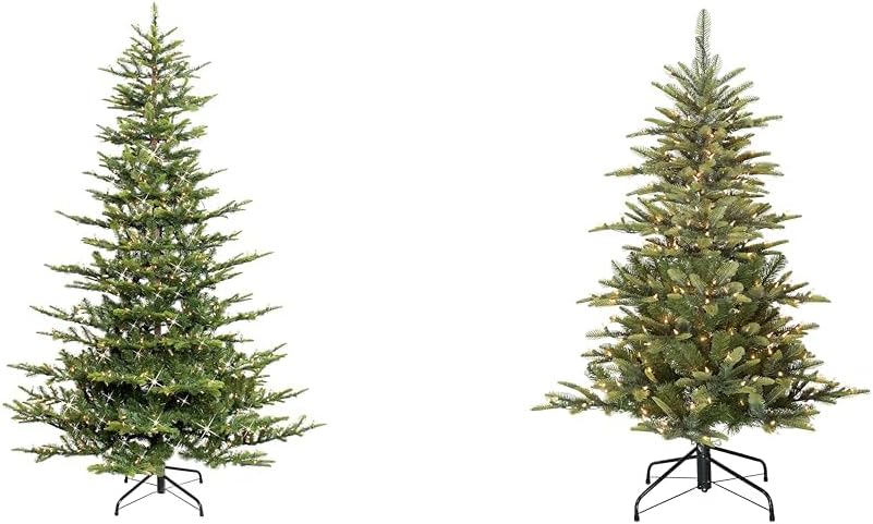Puleo International 6.5 Foot Pre-Lit Aspen Fir Artificial Christmas Tree with 500 UL Listed Clear Lights, Green