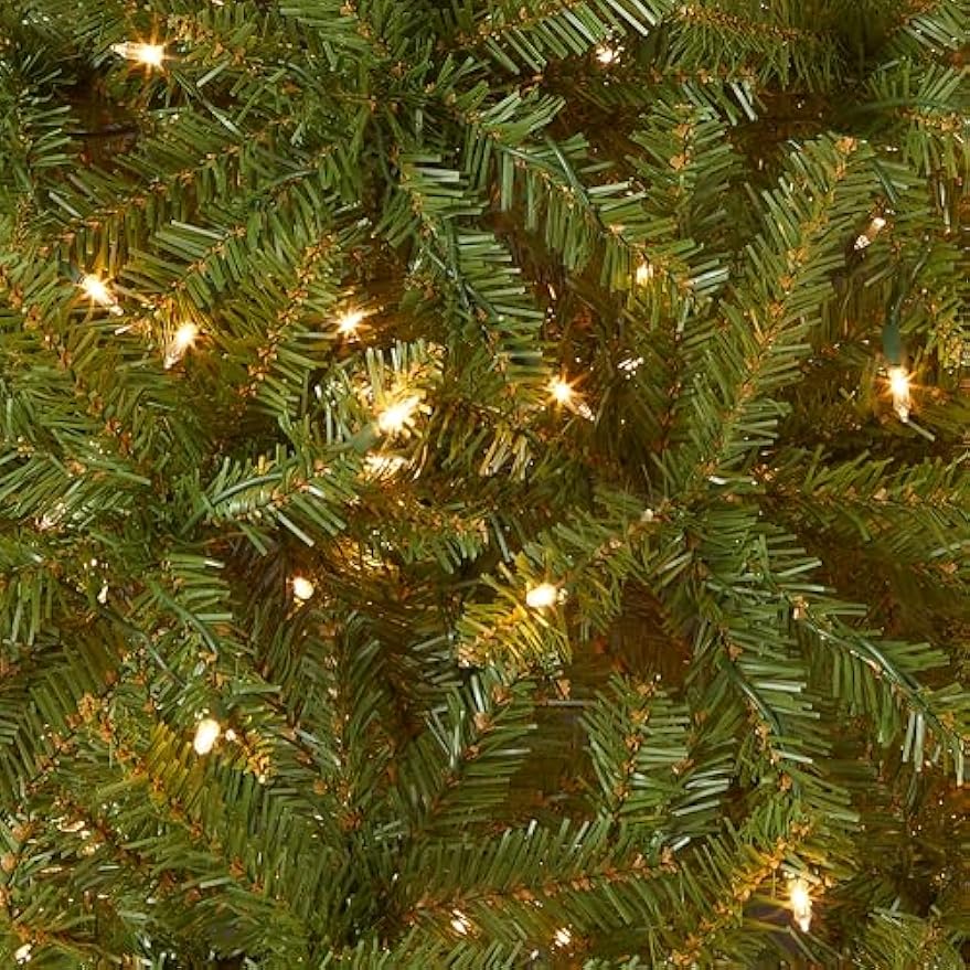National Tree Company Pre-Lit Artificial Mini Christmas Tree, Green, Dunhill Fir, White Lights, Includes Stand, 4 Feet