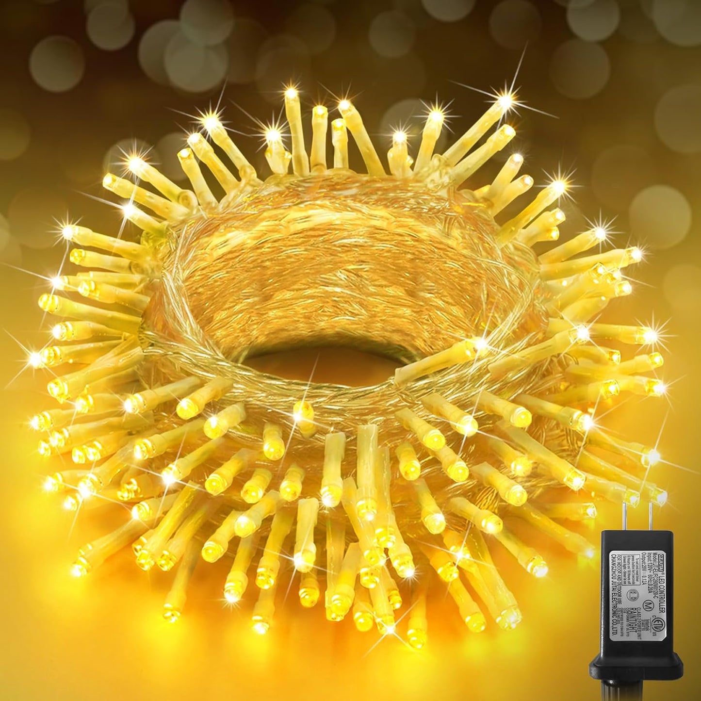 KNONEW 403ft 1000 LED Christmas String Lights Outdoor 8 Modes & Timer Fairy Light Plug in Waterproof LED String Lights for Xmas Yard Tree Wedding Party Holiday Decorations (Warm White)