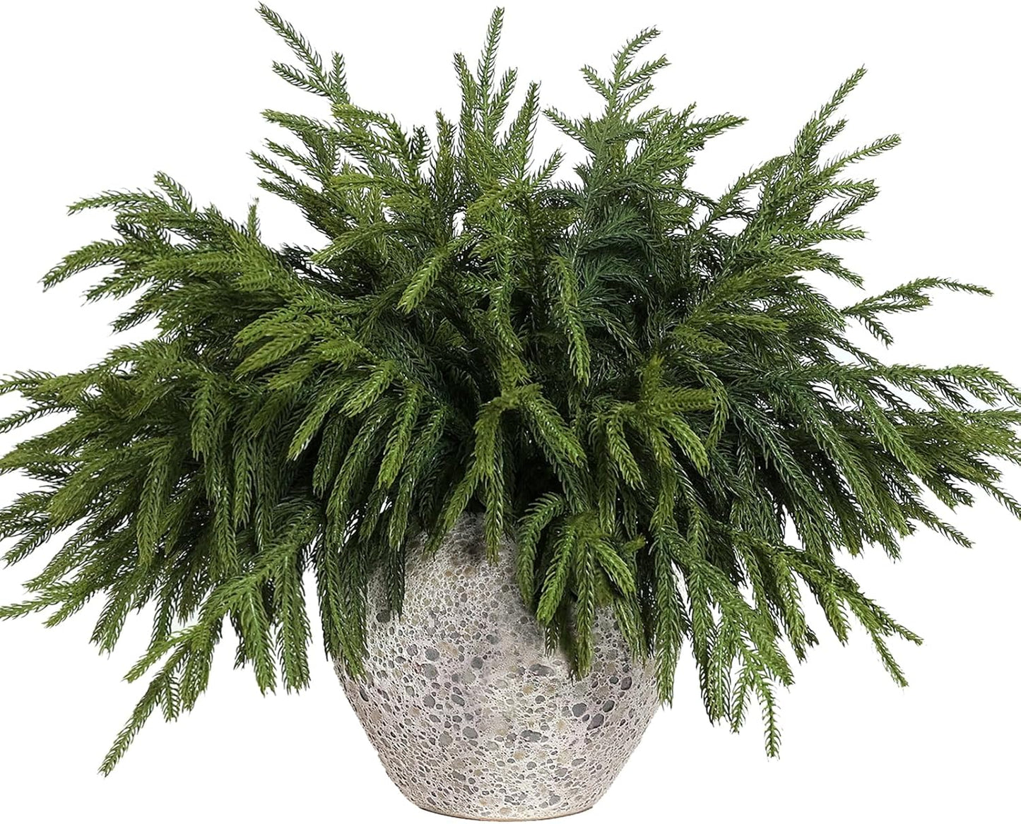 YXZZWL 16 Pcs 18 Inch Real Touch Artificial Norfolk Pine Branches, Faux Cedar Pine Stem Fake Greenery Pine Picks for Vase DIY Garland Wreath Home Decoration