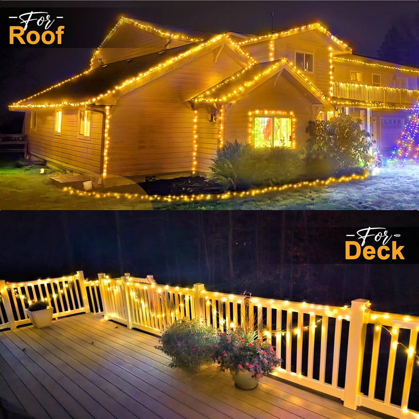 KNONEW 403ft 1000 LED Christmas String Lights Outdoor 8 Modes & Timer Fairy Light Plug in Waterproof LED String Lights for Xmas Yard Tree Wedding Party Holiday Decorations (Warm White)