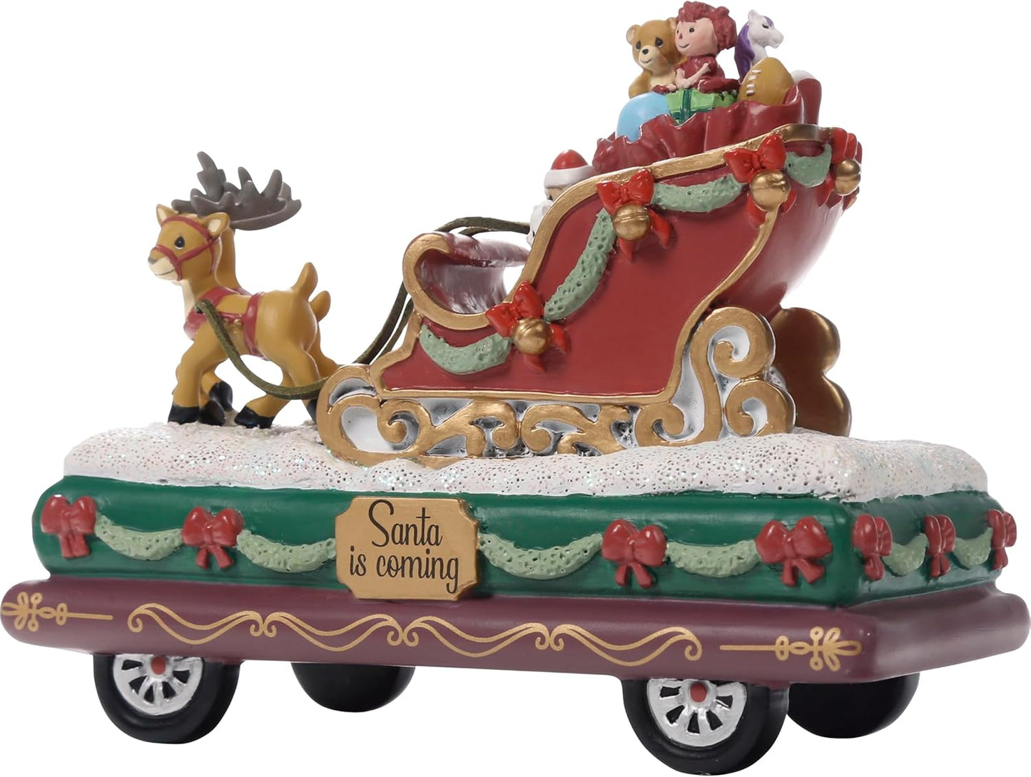 Precious Moments Santa is Coming Resin Figurine | Christmas Decor & Gifts | Santa Decorations