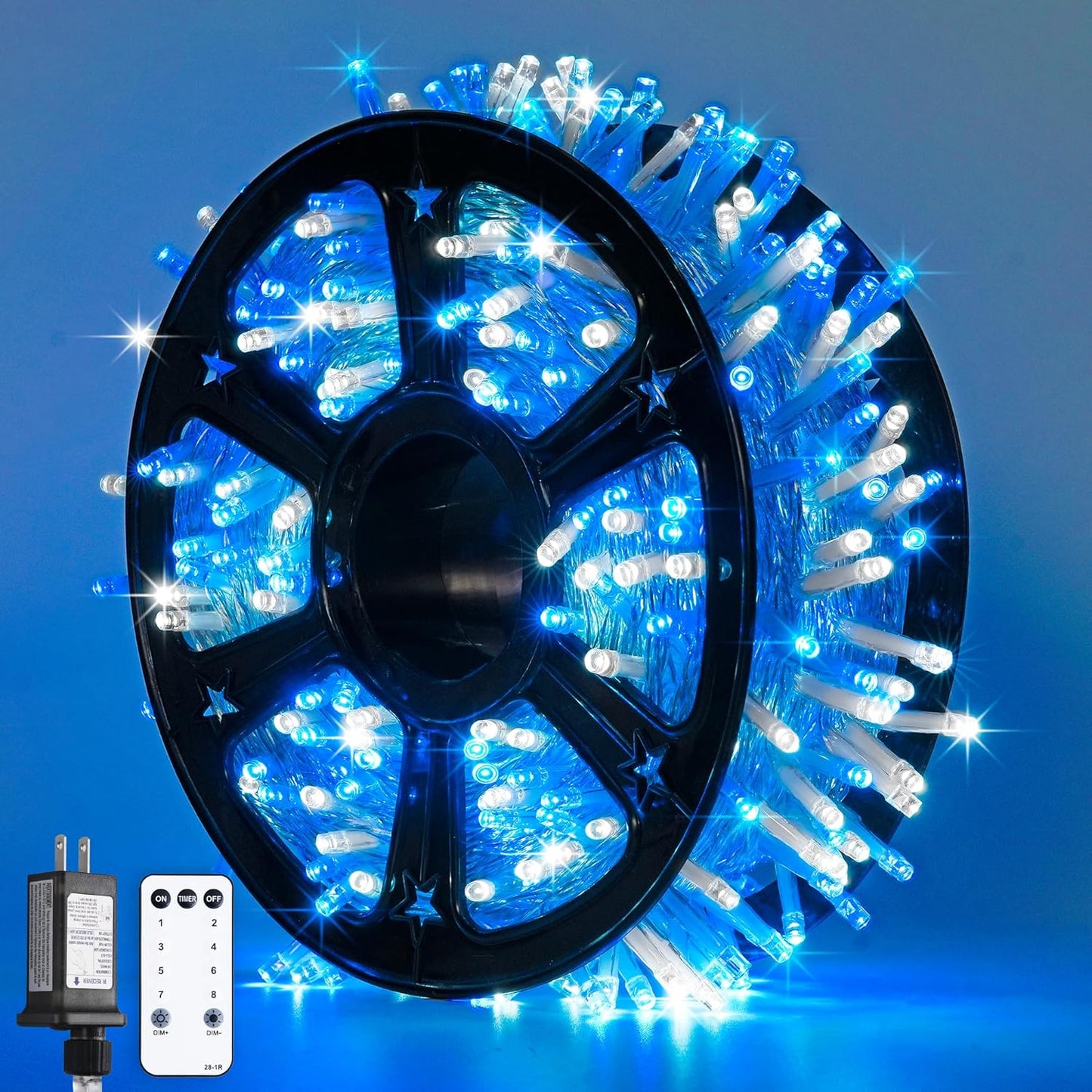 JMEXSUSS 168FT 600 LED Christmas Lights Outdoor Waterproof 8 Modes Indoor String Lights for Outside Warm White Christmas Tree Lights Plug in for Bedroom Wedding Party Holiday Classroom Decorations