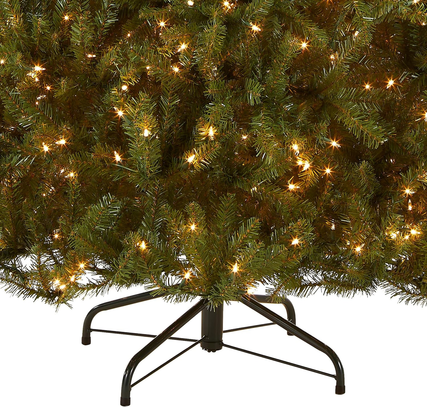 National Tree Company Pre-Lit Artificial Full Christmas Tree, Green, Dunhill Fir, White Lights, Includes Stand, 6.5 Feet