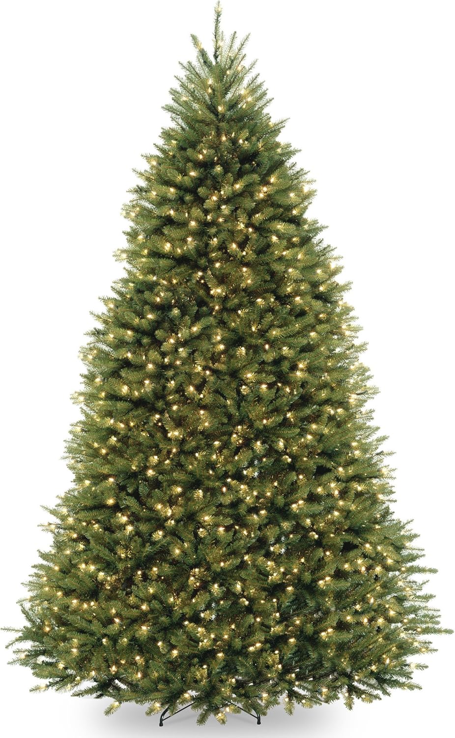 National Tree Company Pre-Lit Artificial Full Christmas Tree, Green, Dunhill Fir, White Lights, Includes Stand, 6.5 Feet