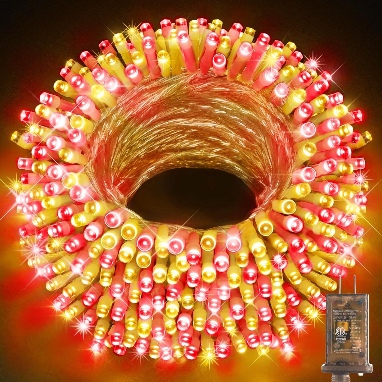 KNONEW 403ft 1000 LED Christmas String Lights Outdoor 8 Modes & Timer Fairy Light Plug in Waterproof LED String Lights for Xmas Yard Tree Wedding Party Holiday Decorations (Warm White)