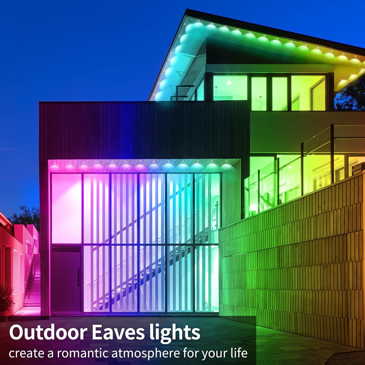 200ft Permanent Outdoor Light,RGB Eaves Lights with App Control Remote,DIY IP67 Waterproof led Lights,Outside Light for House,Halloween,Roof,Garden,Christmas Decorations