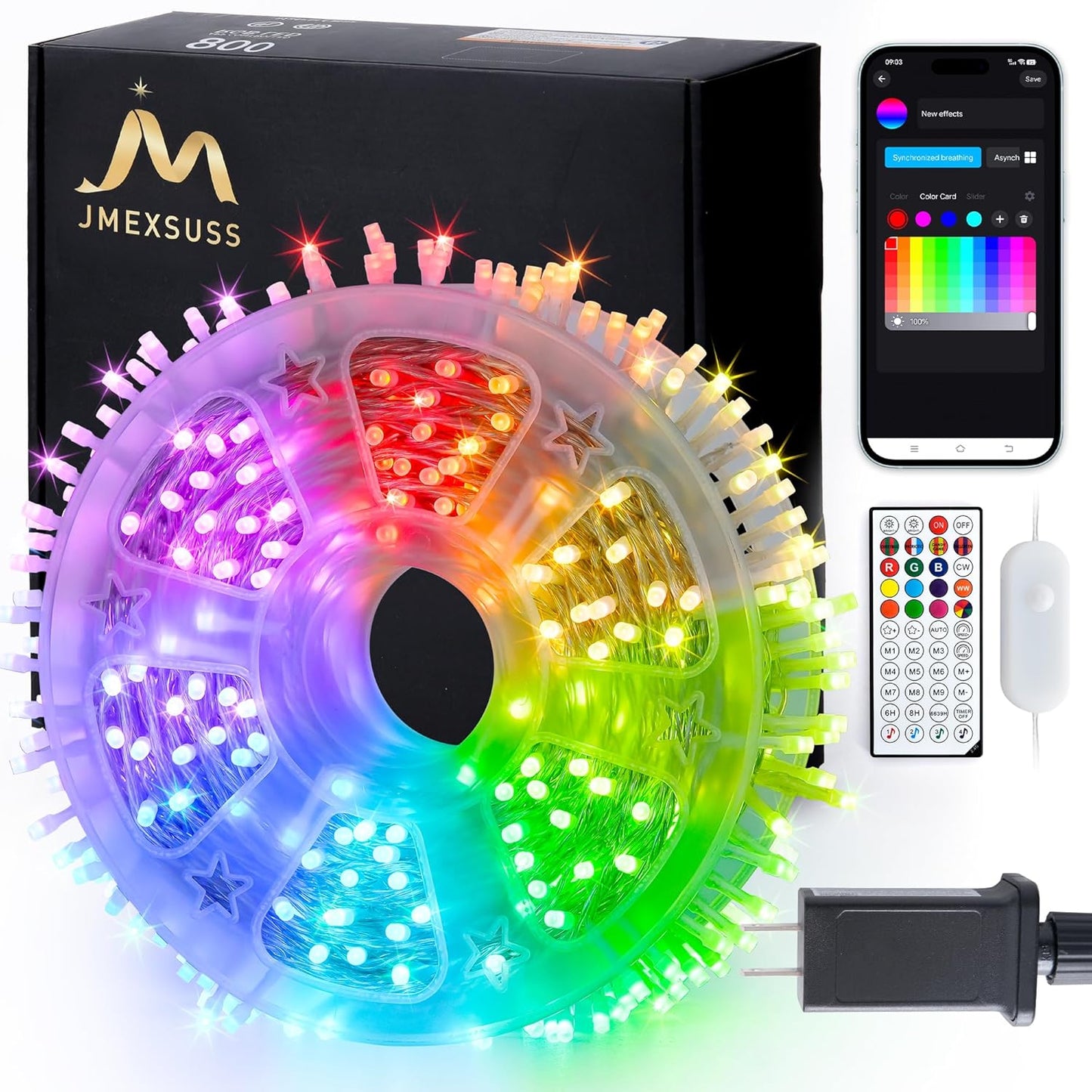 JMEXSUSS 168FT 600 LED Christmas Lights Outdoor Waterproof 8 Modes Indoor String Lights for Outside Warm White Christmas Tree Lights Plug in for Bedroom Wedding Party Holiday Classroom Decorations