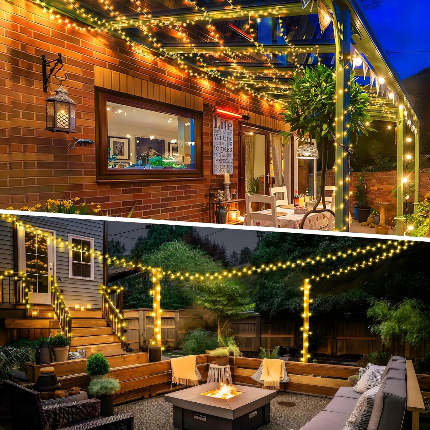 KNONEW 403ft 1000 LED Christmas String Lights Outdoor 8 Modes & Timer Fairy Light Plug in Waterproof LED String Lights for Xmas Yard Tree Wedding Party Holiday Decorations (Warm White)