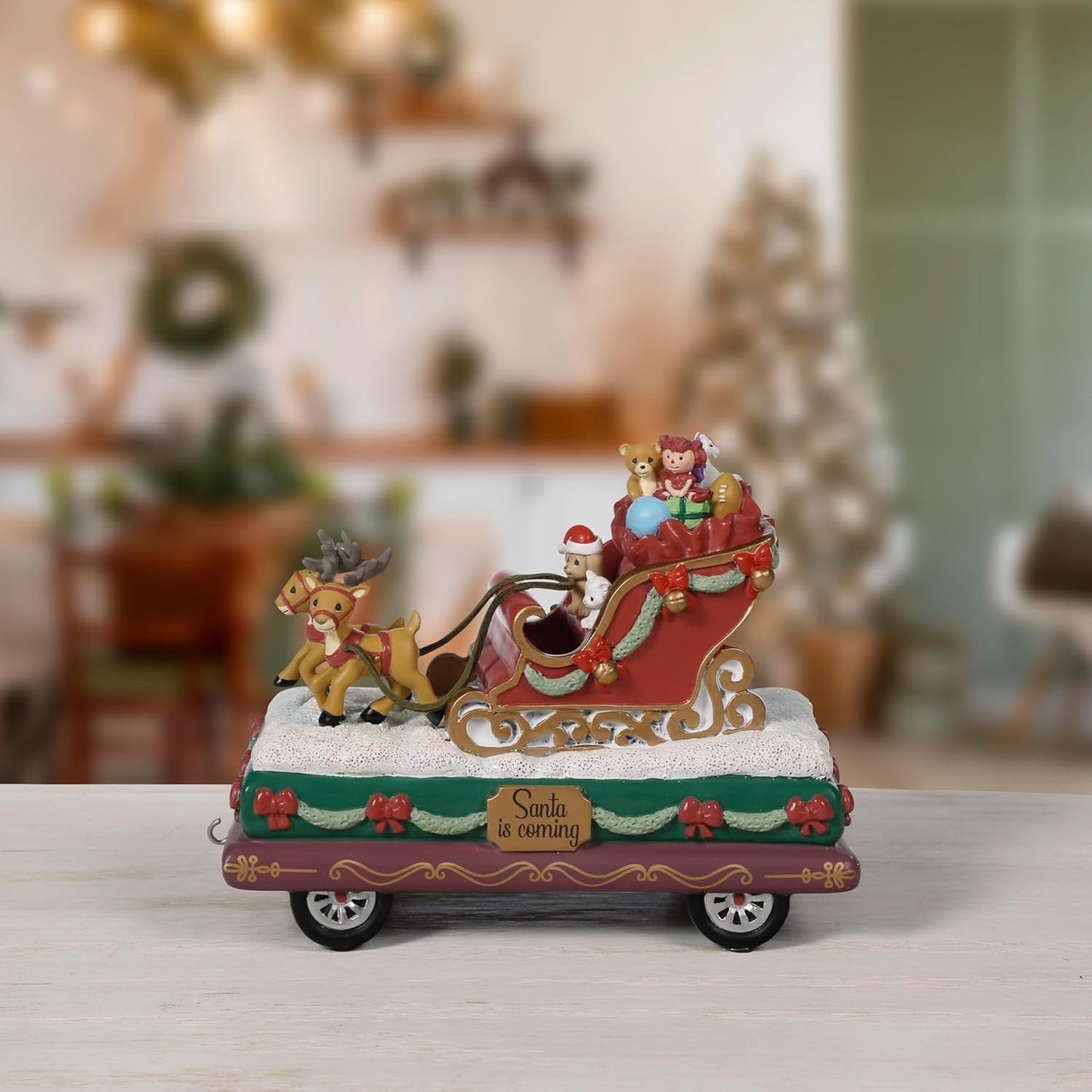 Precious Moments Santa is Coming Resin Figurine | Christmas Decor & Gifts | Santa Decorations