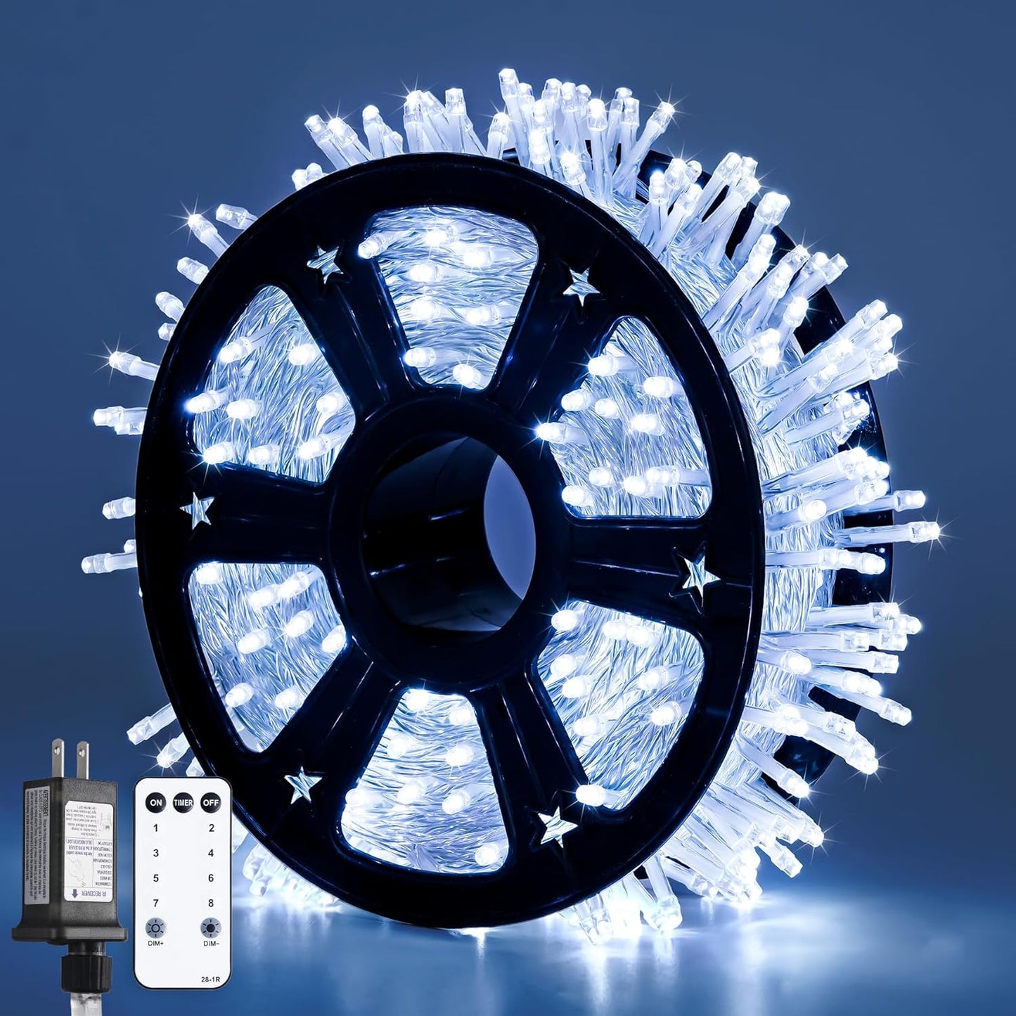 JMEXSUSS 168FT 600 LED Christmas Lights Outdoor Waterproof 8 Modes Indoor String Lights for Outside Warm White Christmas Tree Lights Plug in for Bedroom Wedding Party Holiday Classroom Decorations