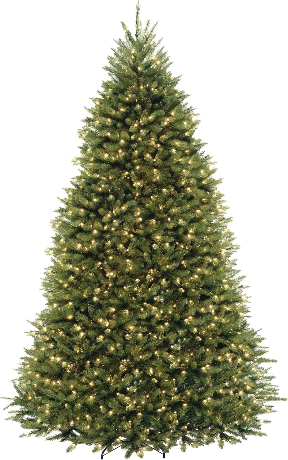 National Tree Company Pre-Lit Artificial Full Christmas Tree, Green, Dunhill Fir, Dual Color LED Lights, Includes Stand, 7.5 Feet, Dual Colored Lights