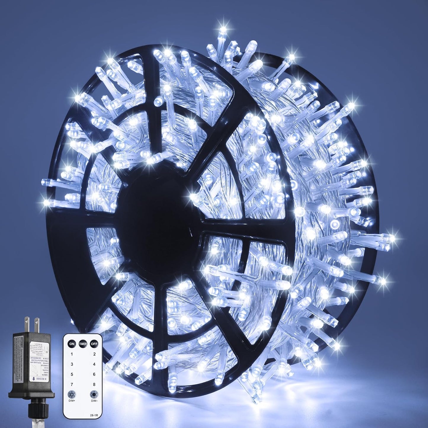 JMEXSUSS 168FT 600 LED Christmas Lights Outdoor Waterproof 8 Modes Indoor String Lights for Outside Warm White Christmas Tree Lights Plug in for Bedroom Wedding Party Holiday Classroom Decorations