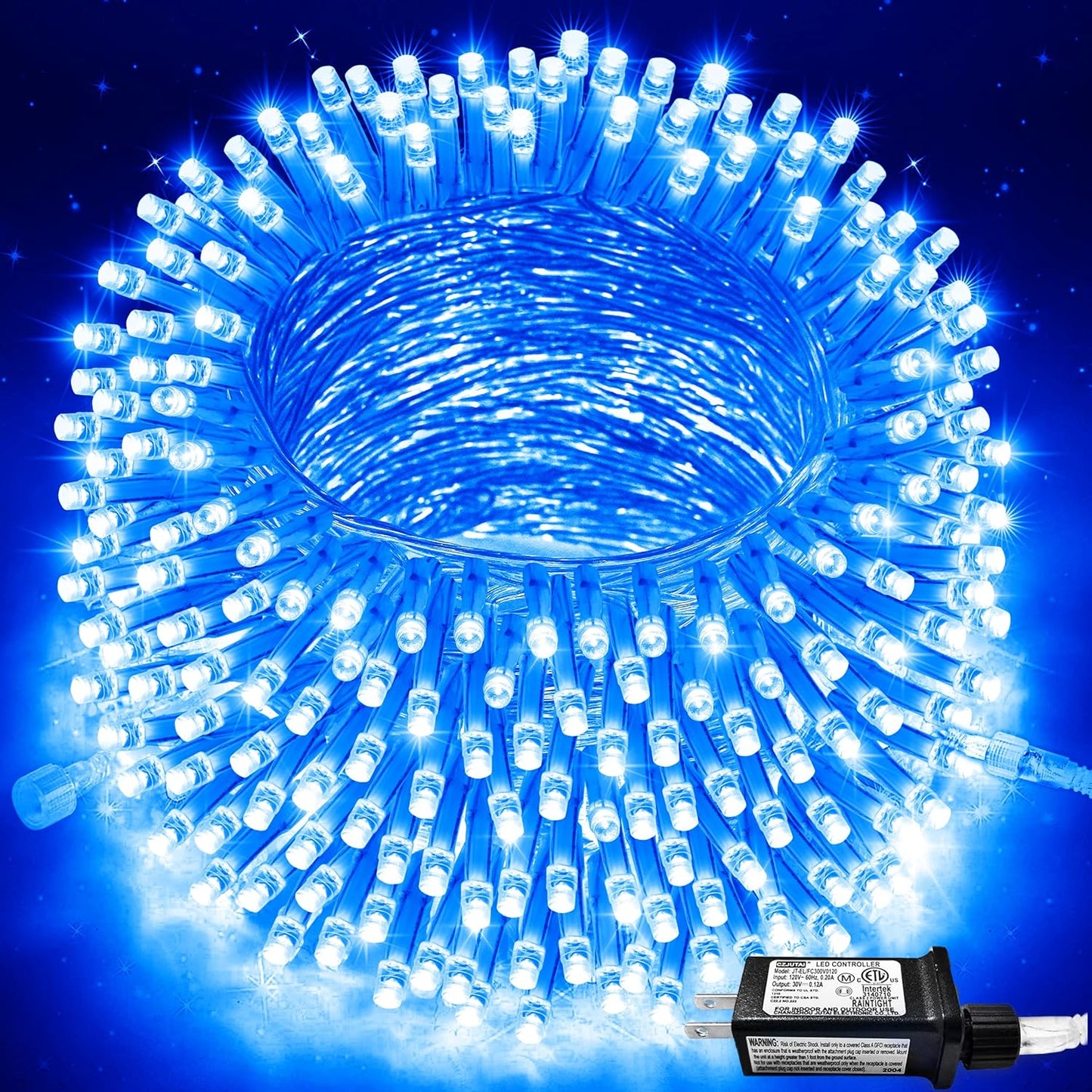 JMEXSUSS 163ft 500 LED Warm White Christmas Lights Outdoor, Plug-in Outdoor String Lights for Classroom, Clear Wire 8 Modes Remote Control Christmas Tree Lights for Christmas Bedroom Tree Classroom