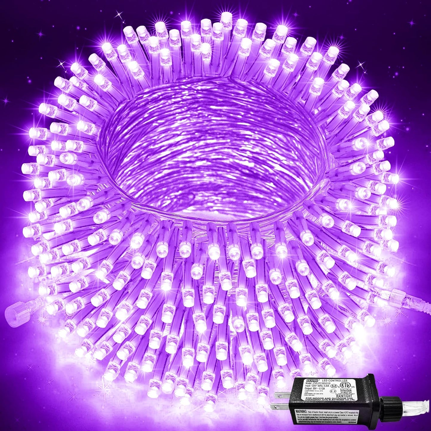 JMEXSUSS 163ft 500 LED Warm White Christmas Lights Outdoor, Plug-in Outdoor String Lights for Classroom, Clear Wire 8 Modes Remote Control Christmas Tree Lights for Christmas Bedroom Tree Classroom