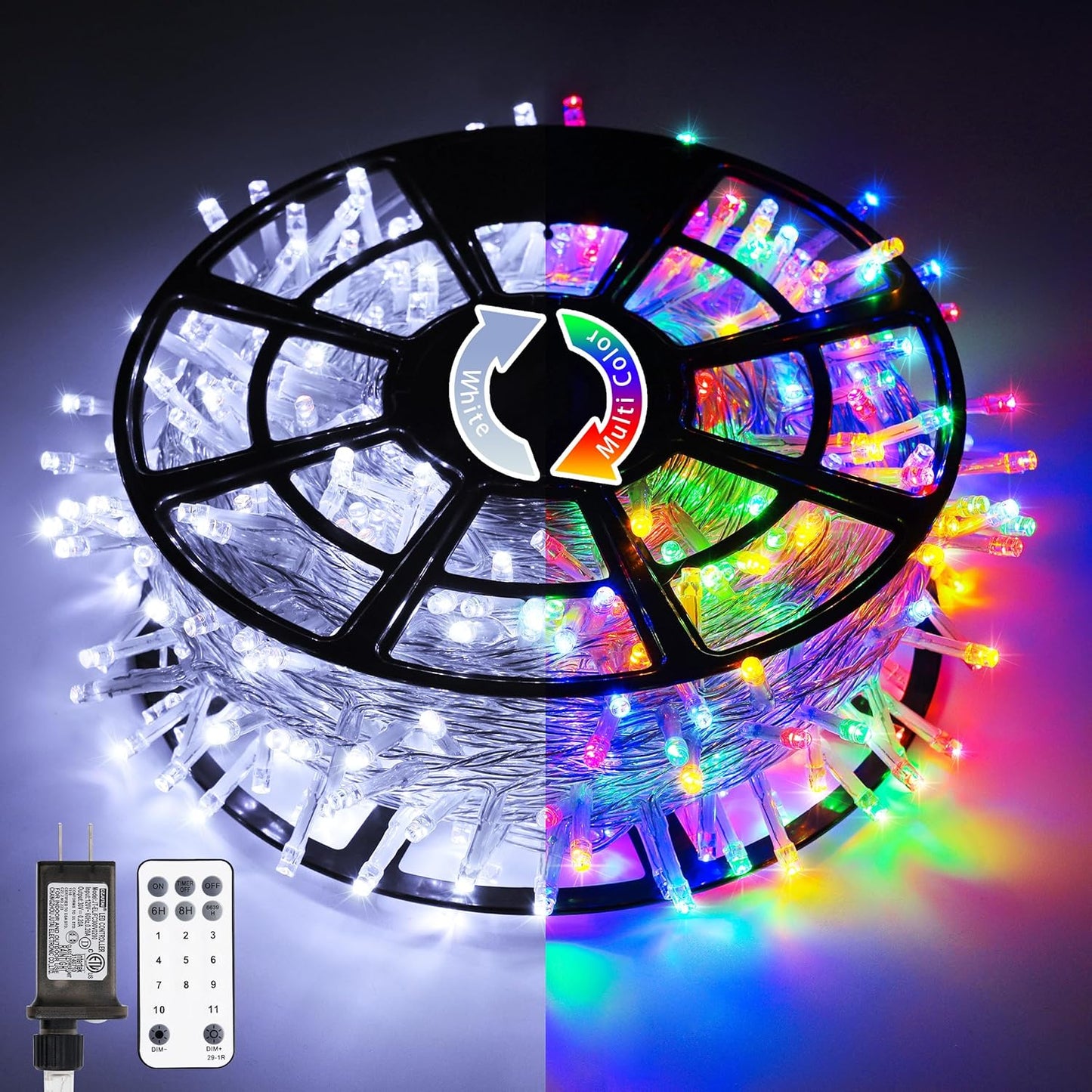JMEXSUSS 168FT 600 LED Christmas Lights Outdoor Waterproof 8 Modes Indoor String Lights for Outside Warm White Christmas Tree Lights Plug in for Bedroom Wedding Party Holiday Classroom Decorations