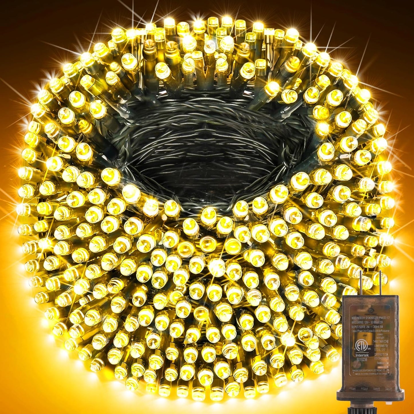 KNONEW 403ft 1000 LED Christmas String Lights Outdoor 8 Modes & Timer Fairy Light Plug in Waterproof LED String Lights for Xmas Yard Tree Wedding Party Holiday Decorations (Warm White)