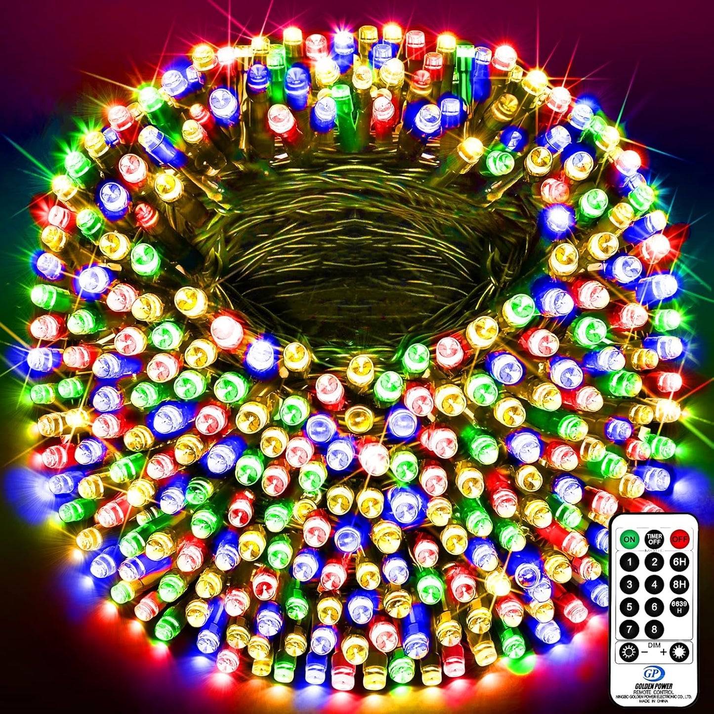 KNONEW 403ft 1000 LED Christmas String Lights Outdoor 8 Modes & Timer Fairy Light Plug in Waterproof LED String Lights for Xmas Yard Tree Wedding Party Holiday Decorations (Warm White)
